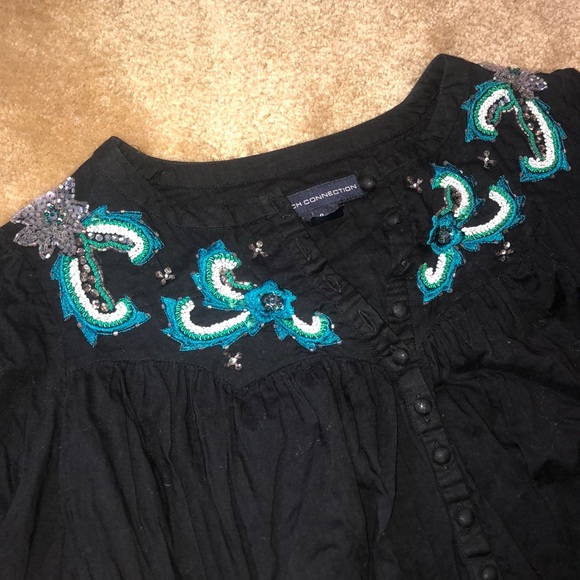 Embroidered & Beaded French Connection Blouse - Picture 4 of 8